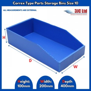 Correx Type Parts Storage Bins Size 10